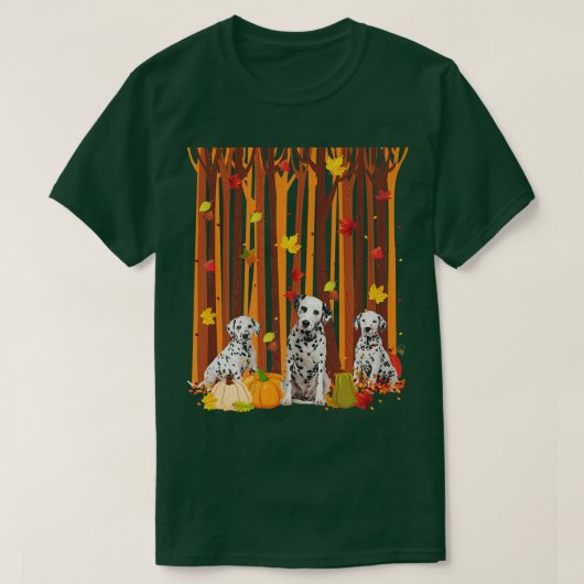 hallo Autumn Dalmatian Maple Leaf Herfst Pumpkin M T-shirt (Design voorkant)
