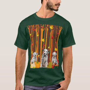 hallo Autumn Dalmatian Maple Leaf Herfst Pumpkin M T-shirt