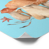 Hallo Autumn Dry Leaf Mushroom Waterverf Poster (Hoek)