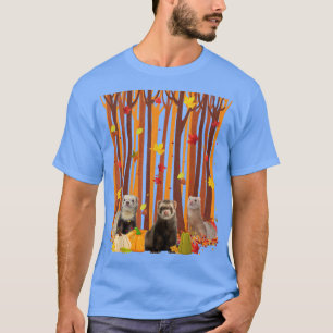 hallo Autumn Ferret Maple Leaf Herfst Pumpkin Mann T-shirt