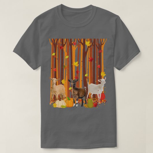 hallo Autumn Goat Maple Leaf Herfst Pumpkin Mannen T-shirt (Design voorkant)