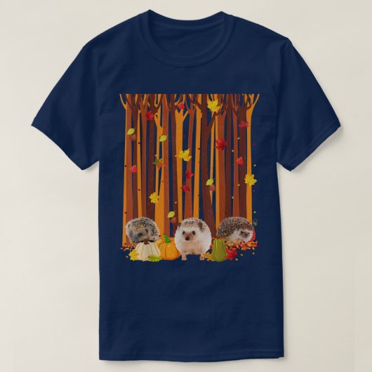 hallo Autumn Hedgel Maple Leaf Herfst Pumpkin Mann T-shirt (Design voorkant)