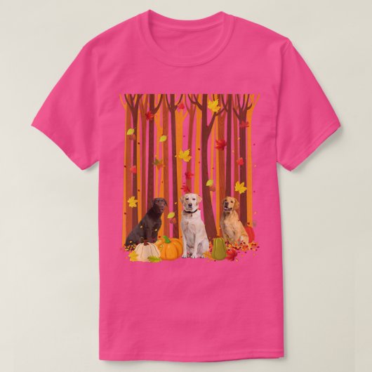 hallo Autumn Labrador Maple Leaf Herfst Pumpkin Ma T-shirt (Design voorkant)