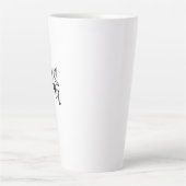 hallo Autumn Leaves Black en White Calligraphy Latte Mok (Voorkant)