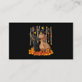 hallo Autumn Maple Dachshund Leaf Herfst Cute Dach Visitekaartje (Achterkant)