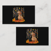 hallo Autumn Maple Dachshund Leaf Herfst Cute Dach Visitekaartje (Voorkant / Achterkant)