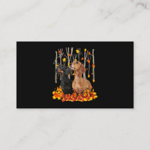 hallo Autumn Maple Dachshund Leaf Herfst Cute Dach Visitekaartje