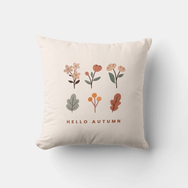 hallo Autumn minimalistische herfst Florals Kussen (Voorkant)