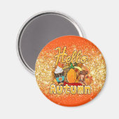 hallo Autumn past Magnet van de Tekst en van de Kl (Voorkant / Achterkant)
