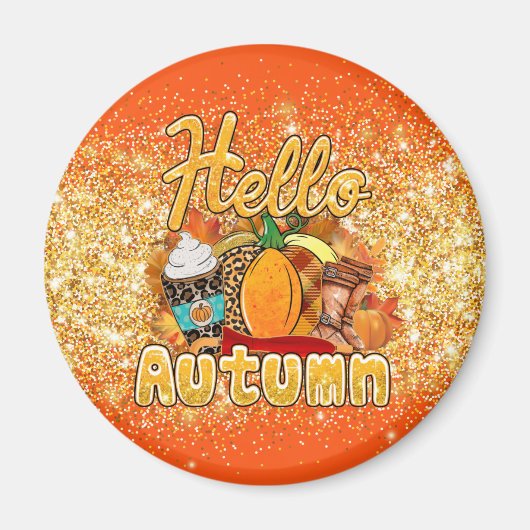 hallo Autumn past Magnet van de Tekst en van de Kl (Voorkant)