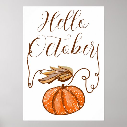 Hallo Autumn Pumpkin Poster (Voorkant)