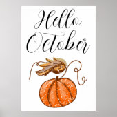 Hallo Autumn Pumpkin Poster (Voorkant)