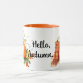 Hallo Autumn Pumpkins en Basket Herfst Mok (Midden)