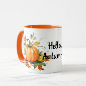 Hallo Autumn Pumpkins en Basket Herfst Mok (Voorkant links)
