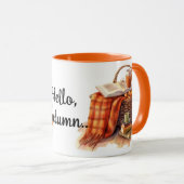Hallo Autumn Pumpkins en Basket Herfst Mok (Voorkant rechts)