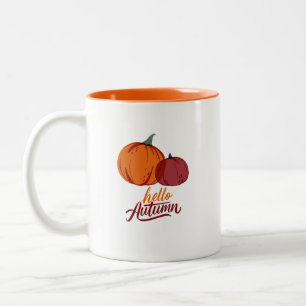 Hallo Autumn Pumpkins Tweekleurige Koffiemok