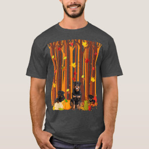 hallo Autumn Rottweiler Maple Leaf Herfst Pumpkin T-shirt