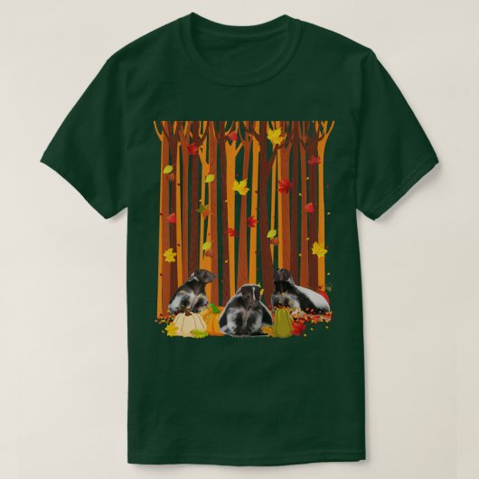 hallo Autumn Shunk Maple Leaf Herfst Pumpkin Manne T-shirt (Design voorkant)