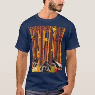 hallo Autumn Shunk Maple Leaf Herfst Pumpkin Manne T-shirt