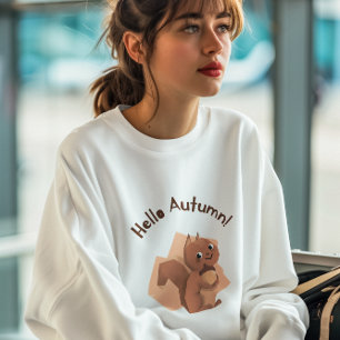 Hallo Autumn Squirrel Cute Animal Trui