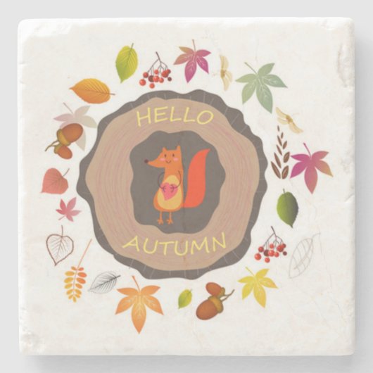 hallo Autumn Stone Onderzetter (Voorkant)