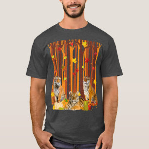 hallo Autumn Tiger Maple Leaf Herfst Pumpkin Manne T-shirt