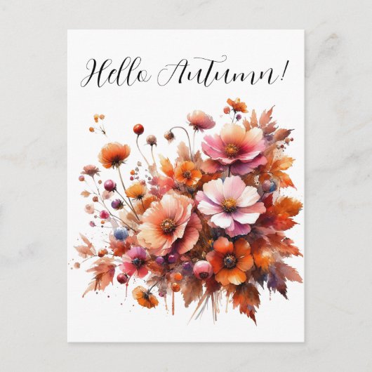 Hallo Autumn Wild Flowers Briefkaart (Voorkant)