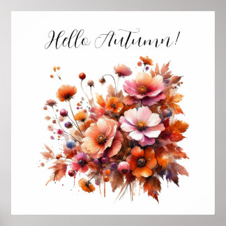 Hallo Autumn Wild Flowers Poster