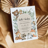 hallo Babies Boho Woodland Twin Baby shower Kaart