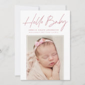 hallo Baby 2 Fotogeboorte Aankondiging (Voorkant)