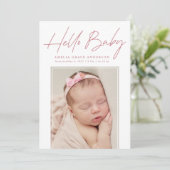 hallo Baby 2 Fotogeboorte Aankondiging (Staand voorkant)