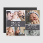 Hallo baby Aangepaste fotocollage Magnetische Uitnodiging (Voorkant / Achterkant)