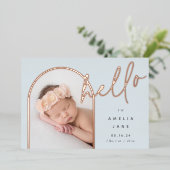 hallo Baby | Aankondiging Folie geboorte (Staand Voorkant)