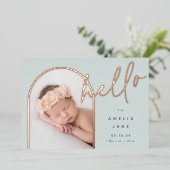 hallo Baby | Aankondiging Folie geboorte (Staand Voorkant)