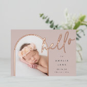 hallo Baby | Aankondiging Folie geboorte (Staand Voorkant)