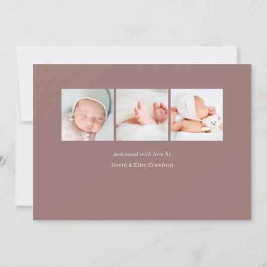 hallo Baby | Aankondiging van de foto ter geboorte (Achterkant)