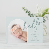 hallo Baby | Aankondiging van de foto ter geboorte (Staand voorkant)