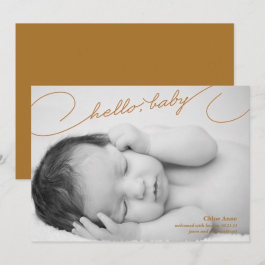 hallo Baby - Aankondiging van de geboorte van pasg (Voorkant / Achterkant)