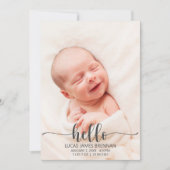 hallo Baby - Aankondiging van geboorte - Fotokaart (Voorkant)