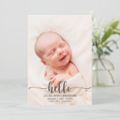 hallo Baby - Aankondiging van geboorte - Fotokaart (Staand voorkant)