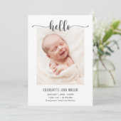 hallo Baby - Aankondiging van geboorte - Fotokaart (Staand voorkant)