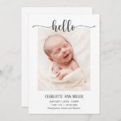 hallo Baby - Aankondiging van geboorte - Fotokaart (Voorkant / Achterkant)