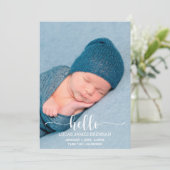 hallo Baby - Aankondiging van geboorte - Fotokaart (Staand voorkant)
