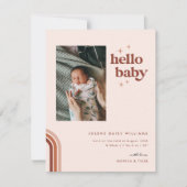 hallo Baby | Aankondiging van retro Boho Birth (Voorkant)