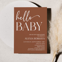 Hallo Baby Baby shower Brown Boho Bohemian