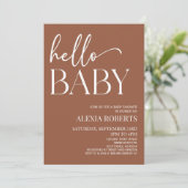 Hallo Baby Baby shower Brown Boho Bohemian Kaart (Staand voorkant)