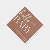 Hallo Baby Baby shower Brown Boho Bohemian Servet (Hoek)