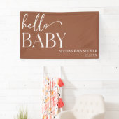 Hallo Baby Baby shower Brown Boho Bohemian Spandoek (Insitu)