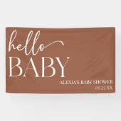 Hallo Baby Baby shower Brown Boho Bohemian Spandoek (Horizontaal)