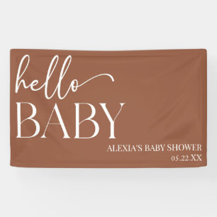 Hallo Baby Baby shower Brown Boho Bohemian Spandoek